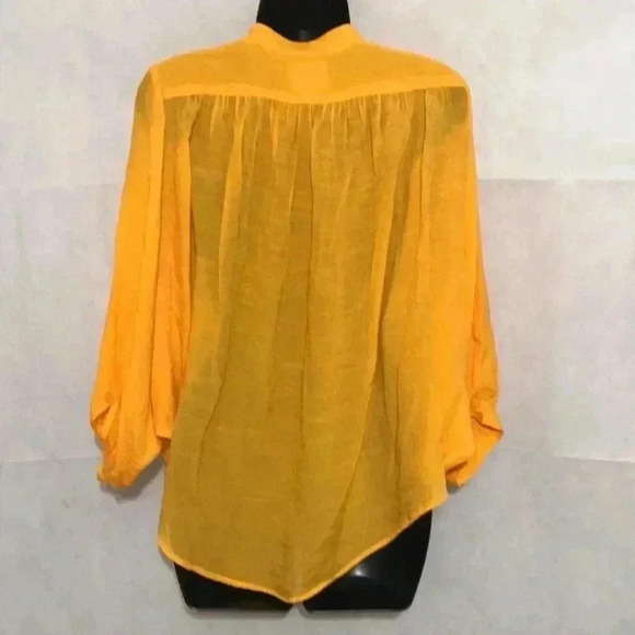 Anthropologie Maeve Orange Brynna Button Front Blouse Size S—D1 - Picture 4 of 8